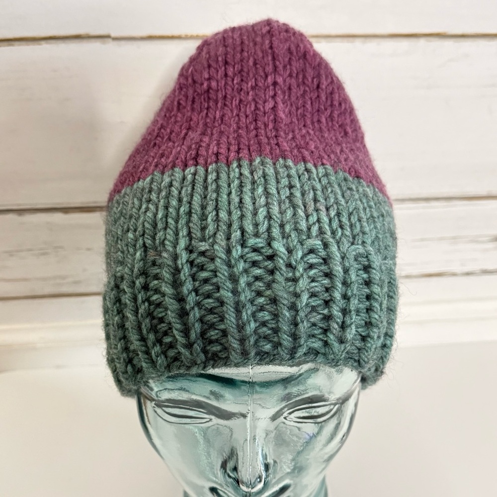 Handmade Knit Beanie • Color Block • Cozy & Versatile